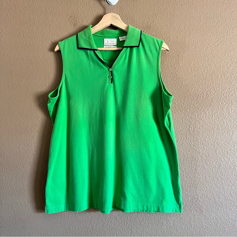 EP Pro Green Boxy Polo Golf Tour Dry Performance Tank Top Size XL